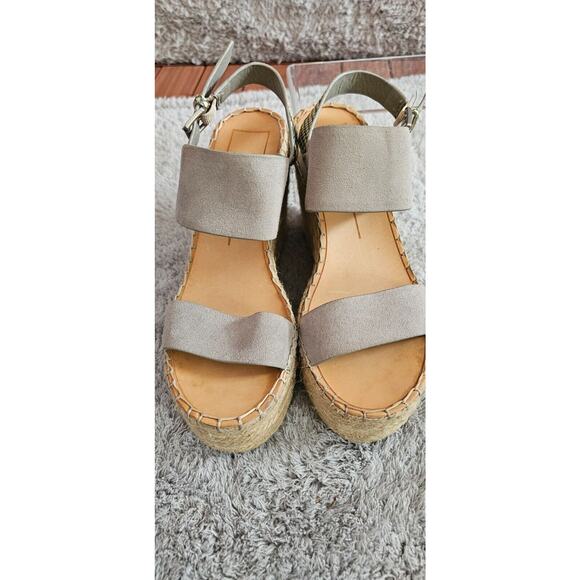 Dolce Vita Aurora Platform Wedge Sandals Women's 8 Leather Snakeskin Ankle Strap - Picture 2 of 7